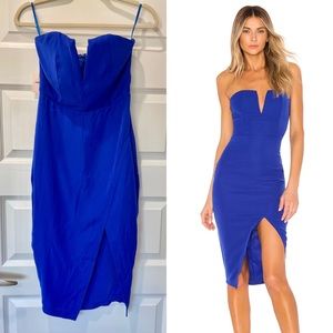 Superdown Beatrice Tube Dress Cobalt Blue Small NWT Revolve New Bodycon Midi